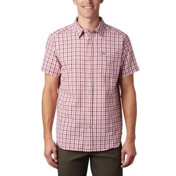 Columbia Overhemd Heren, Brentyn Trail Short Sleeve Seersucker Tall Rood, 26SCAIYWJ